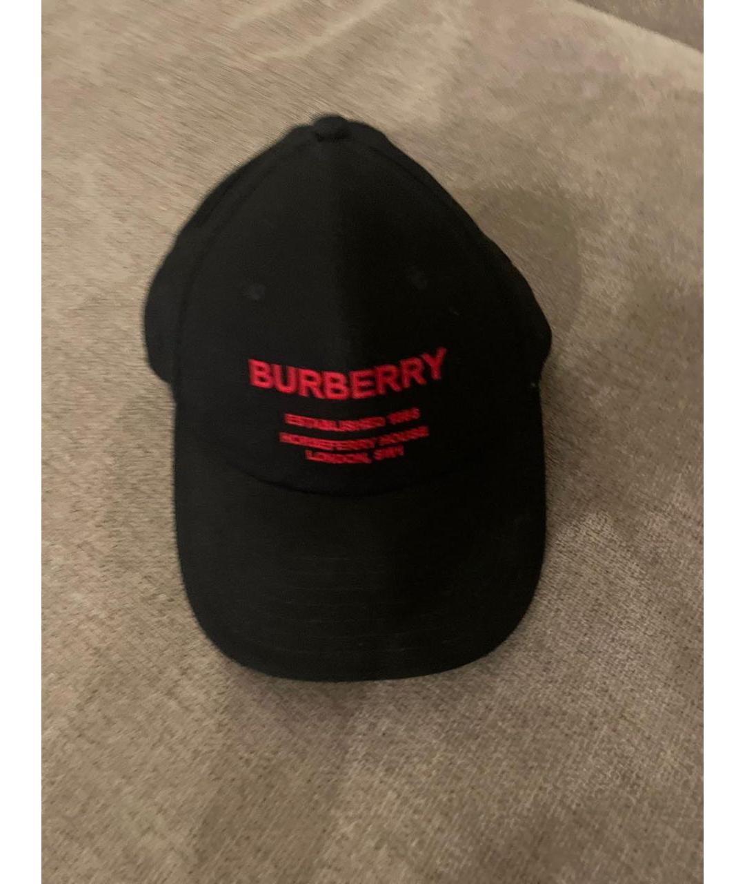 BURBERRY Черная хлопковая кепка, фото 5