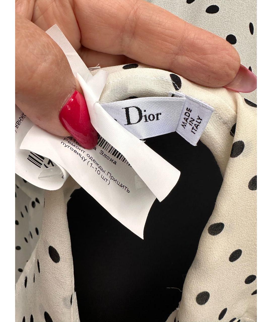 CHRISTIAN DIOR Белая шелковая блузы, фото 5