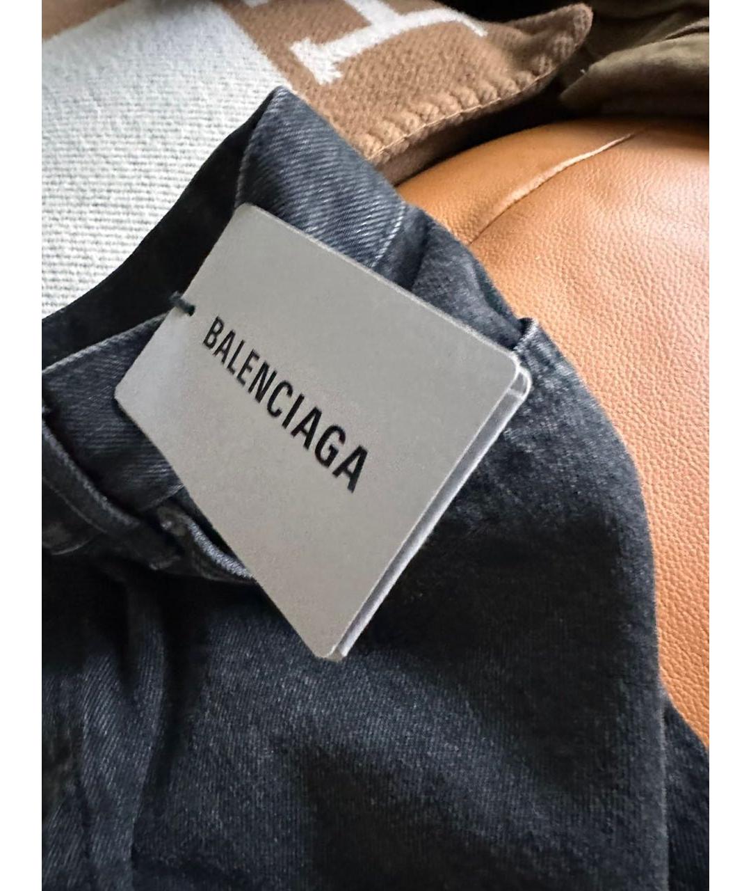 BALENCIAGA Черные хлопковые прямые джинсы, фото 8