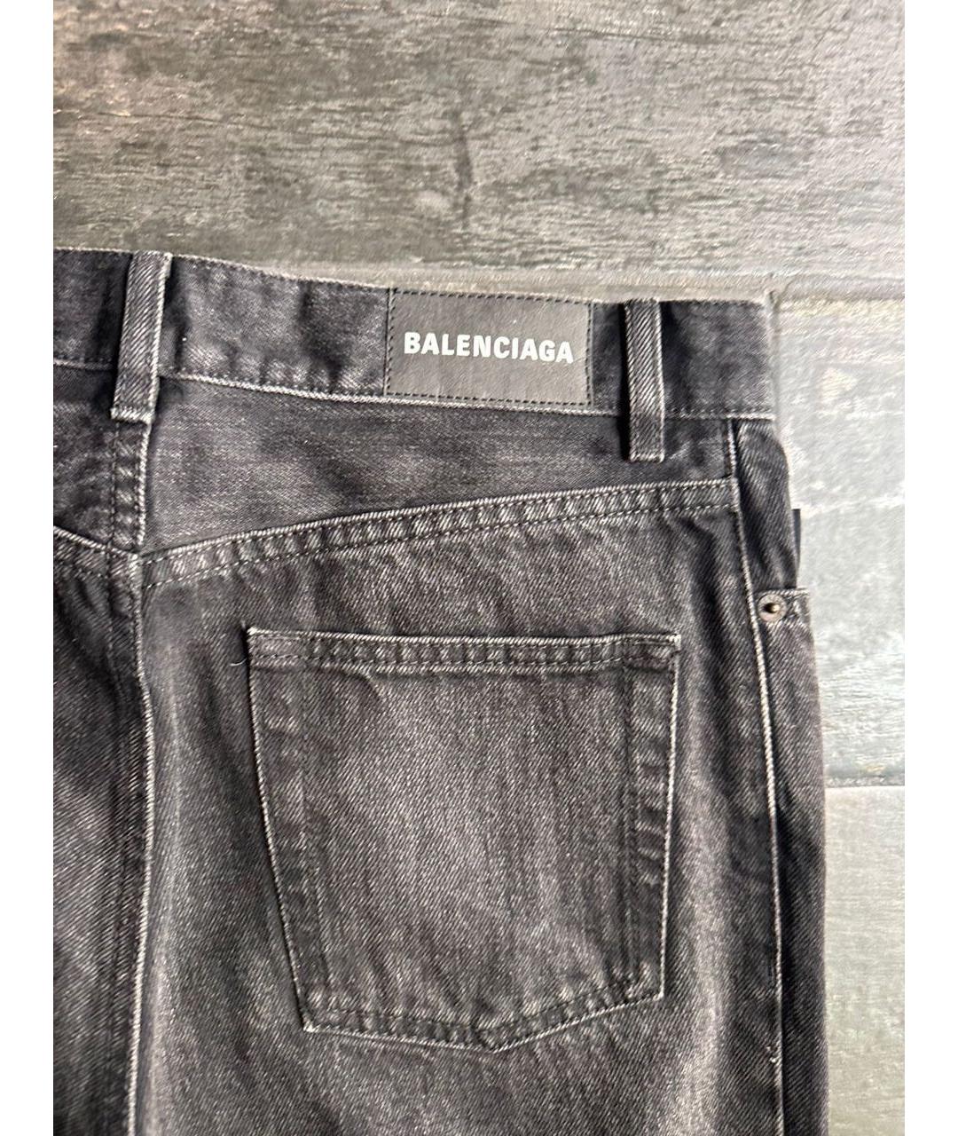BALENCIAGA Черные хлопковые прямые джинсы, фото 3