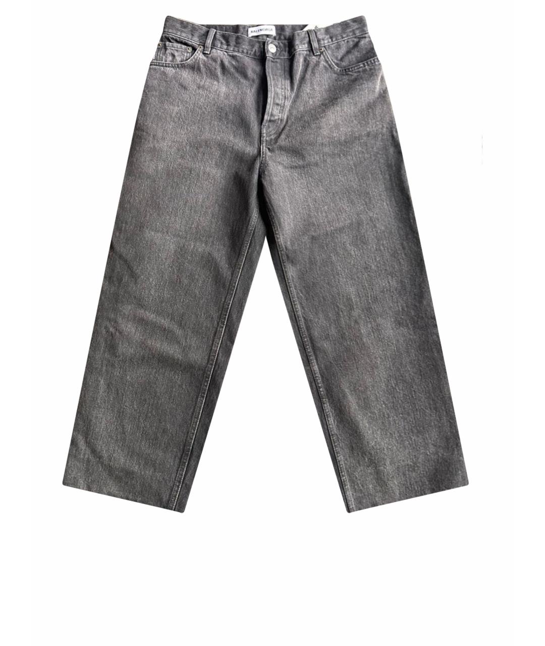 BALENCIAGA Черные хлопковые прямые джинсы, фото 1