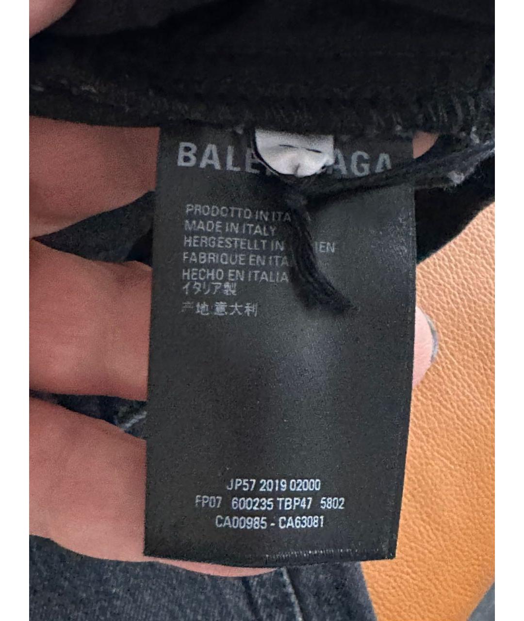 BALENCIAGA Черные хлопковые прямые джинсы, фото 4