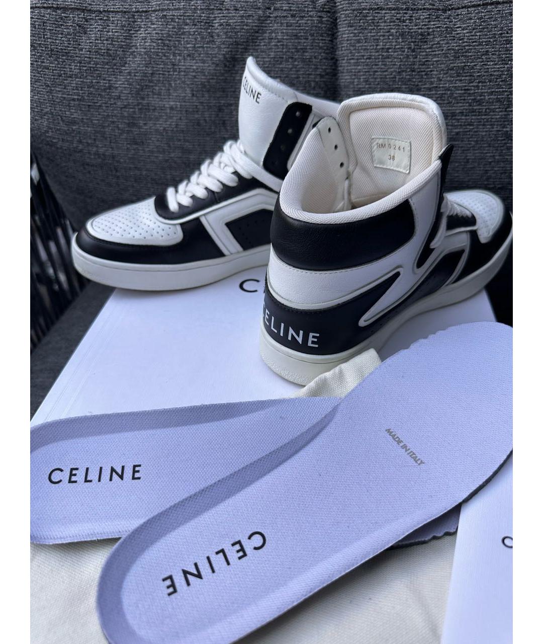 CELINE Белые кожаные кроссовки, фото 8