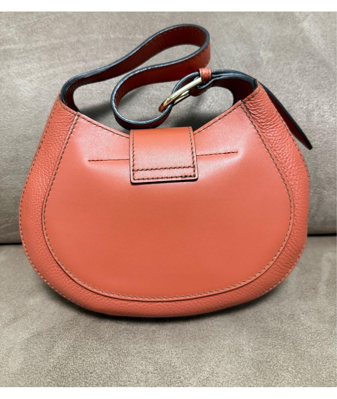 FURLA Коричневая кожаная сумка с короткими ручками, фото 3