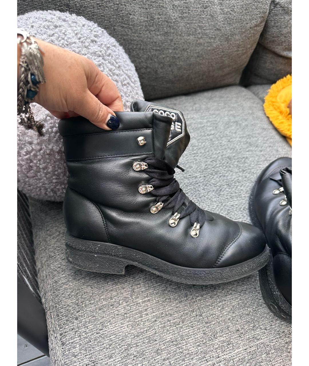 CHANEL Черные кожаные ботинки, фото 9
