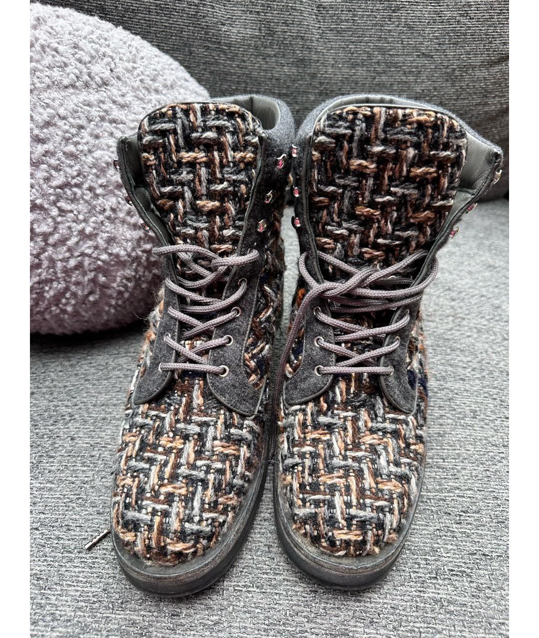 CHANEL Мульти текстильные ботинки, фото 5