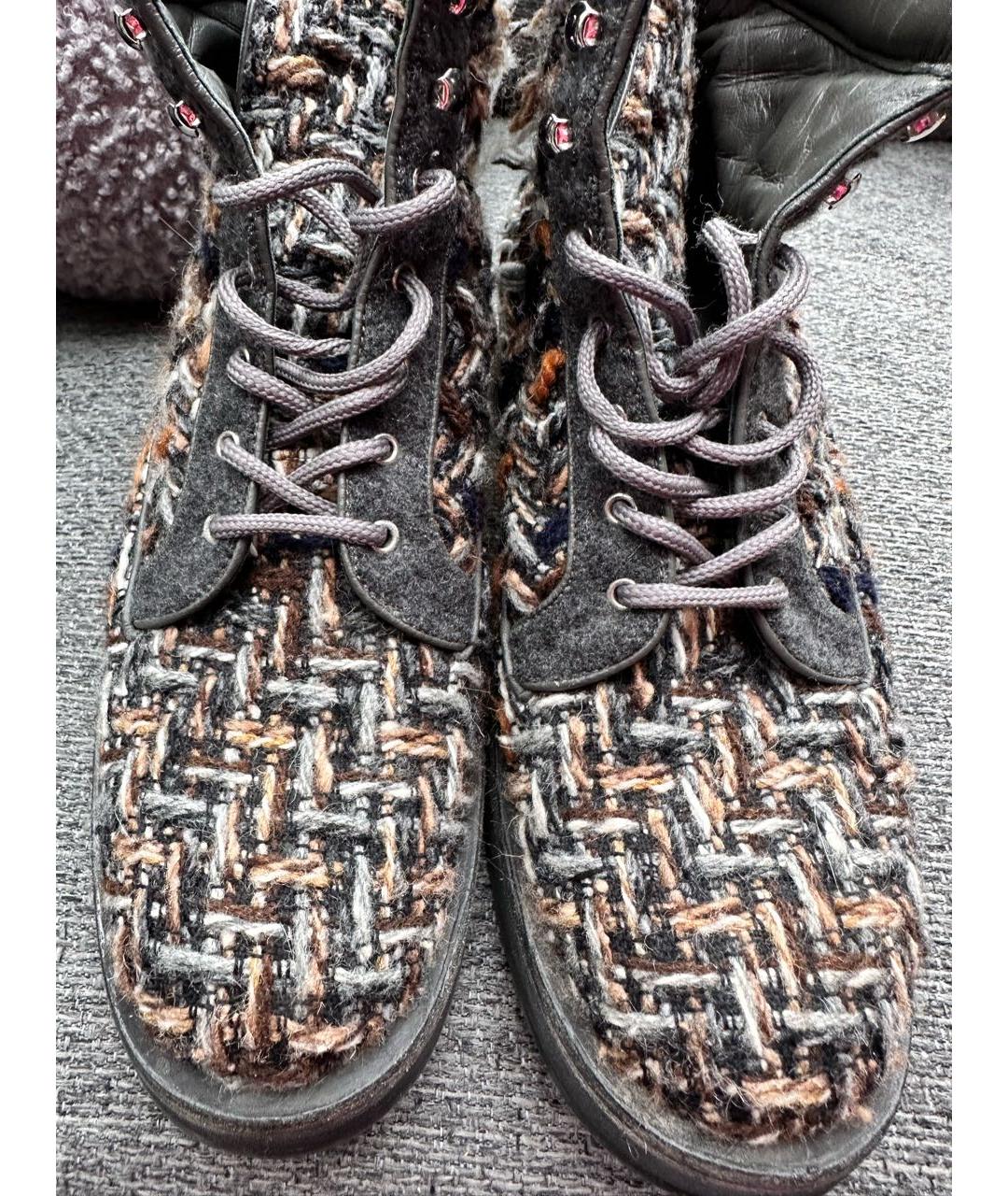 CHANEL Мульти текстильные ботинки, фото 8