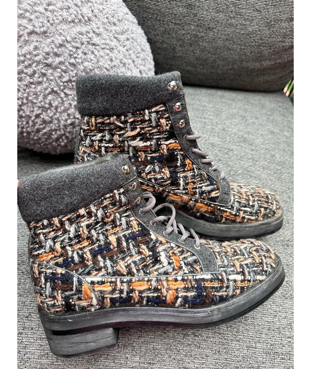 CHANEL Мульти текстильные ботинки, фото 9