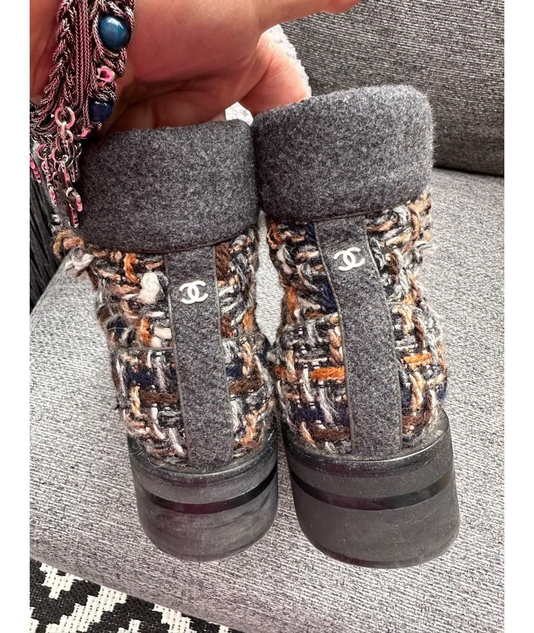 CHANEL Мульти текстильные ботинки, фото 6