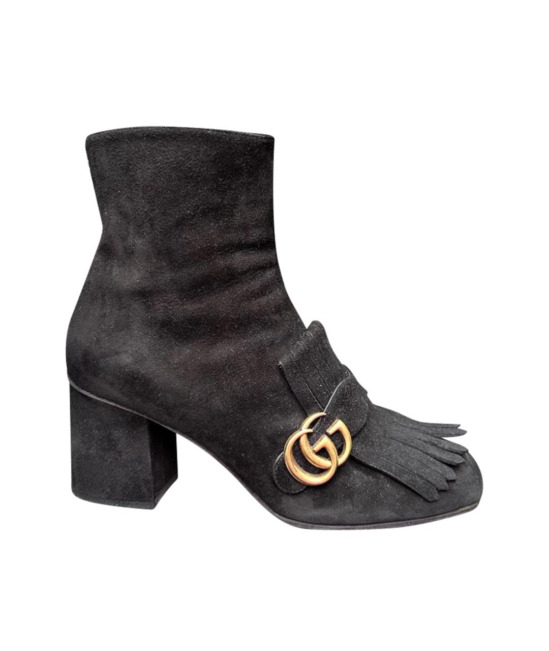 GUCCI Черные замшевые ботильоны, фото 1