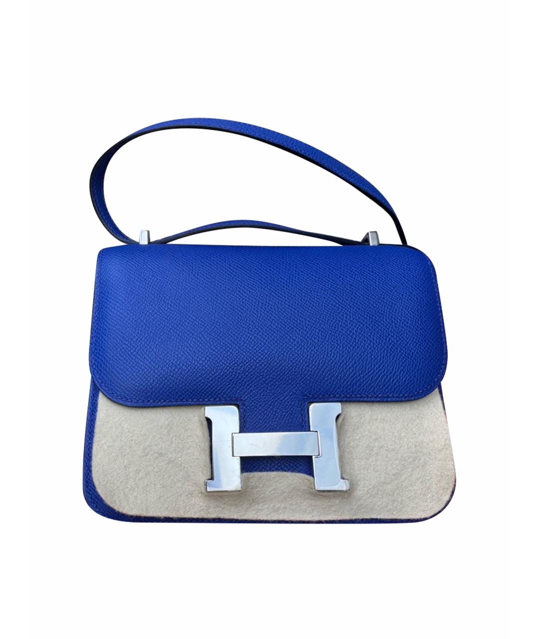 HERMES Синяя кожаная сумка через плечо, фото 1