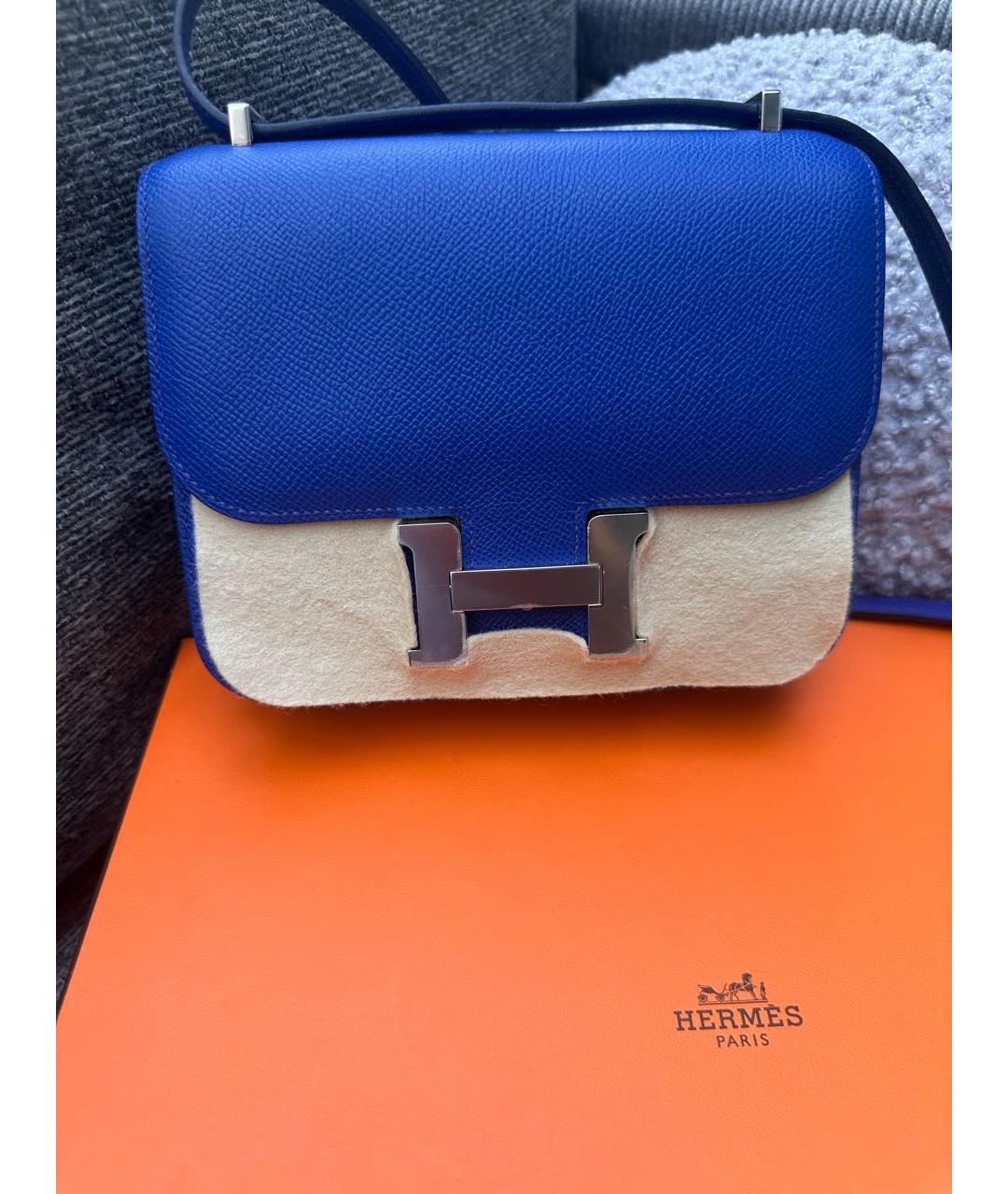 HERMES Синяя кожаная сумка через плечо, фото 2