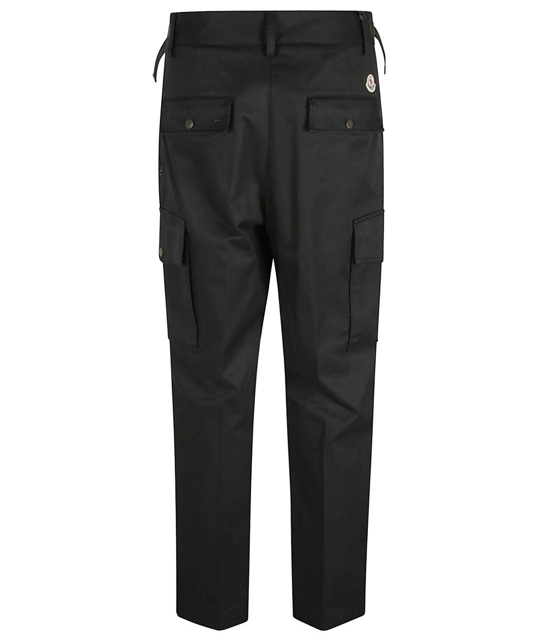 MONCLER Черные хлопковые повседневные брюки, фото 3