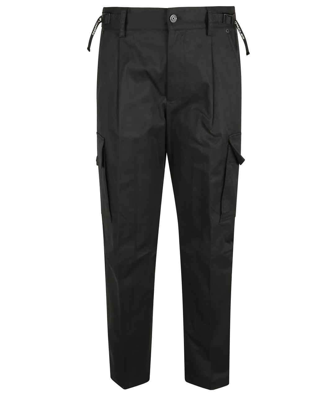MONCLER Черные хлопковые повседневные брюки, фото 1