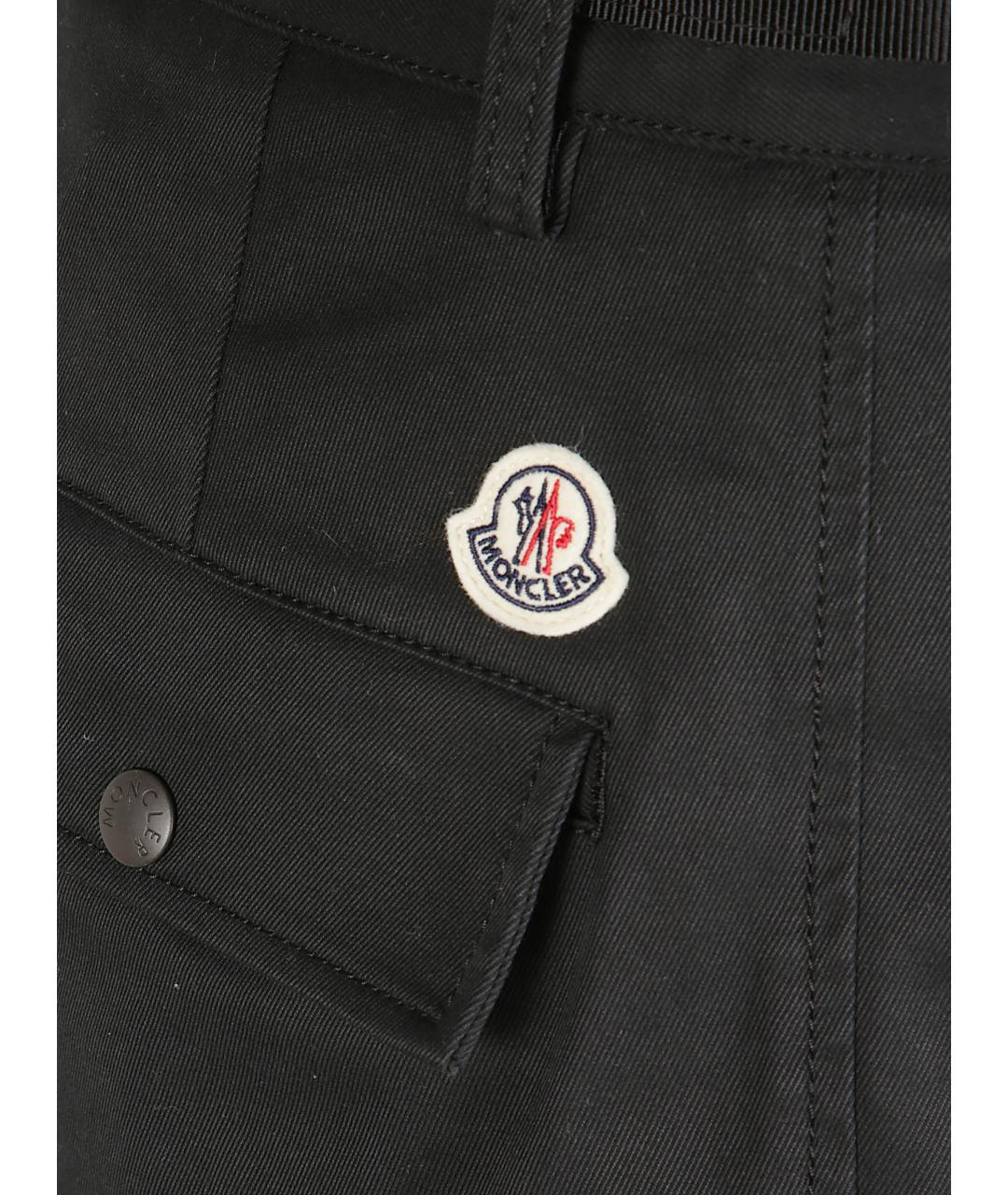 MONCLER Черные хлопковые повседневные брюки, фото 2