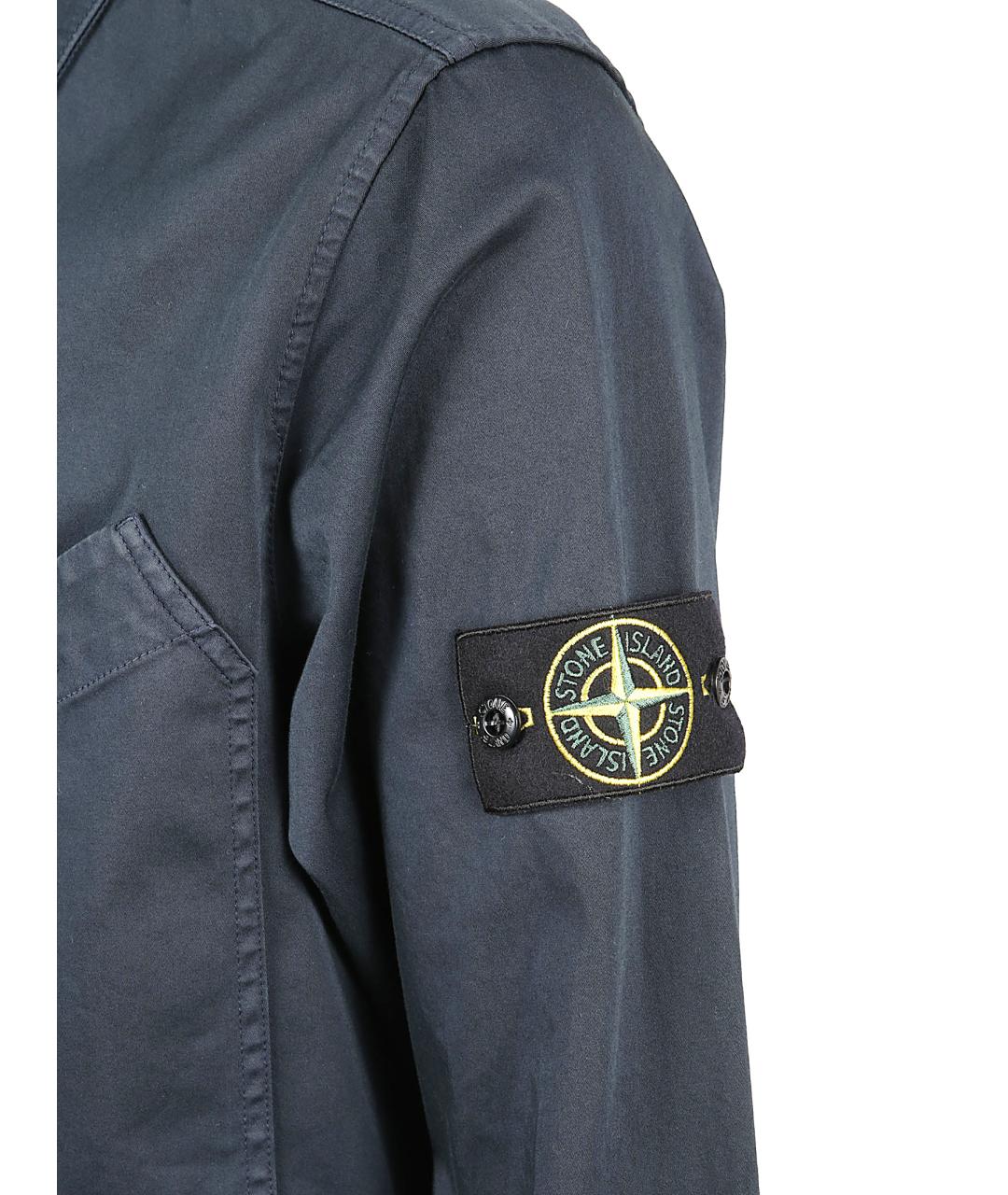 STONE ISLAND Темно-синяя кэжуал рубашка, фото 2