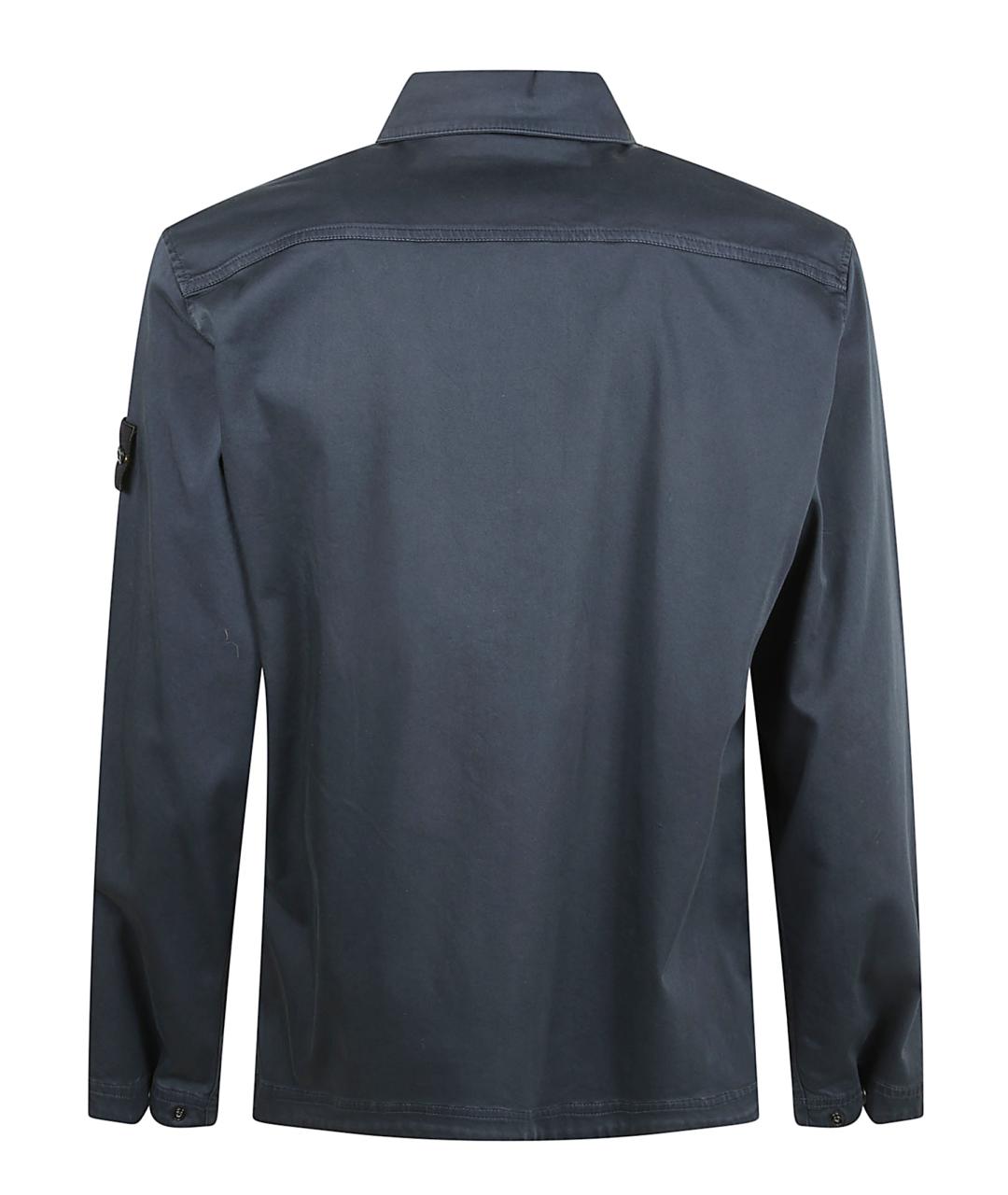 STONE ISLAND Темно-синяя кэжуал рубашка, фото 3