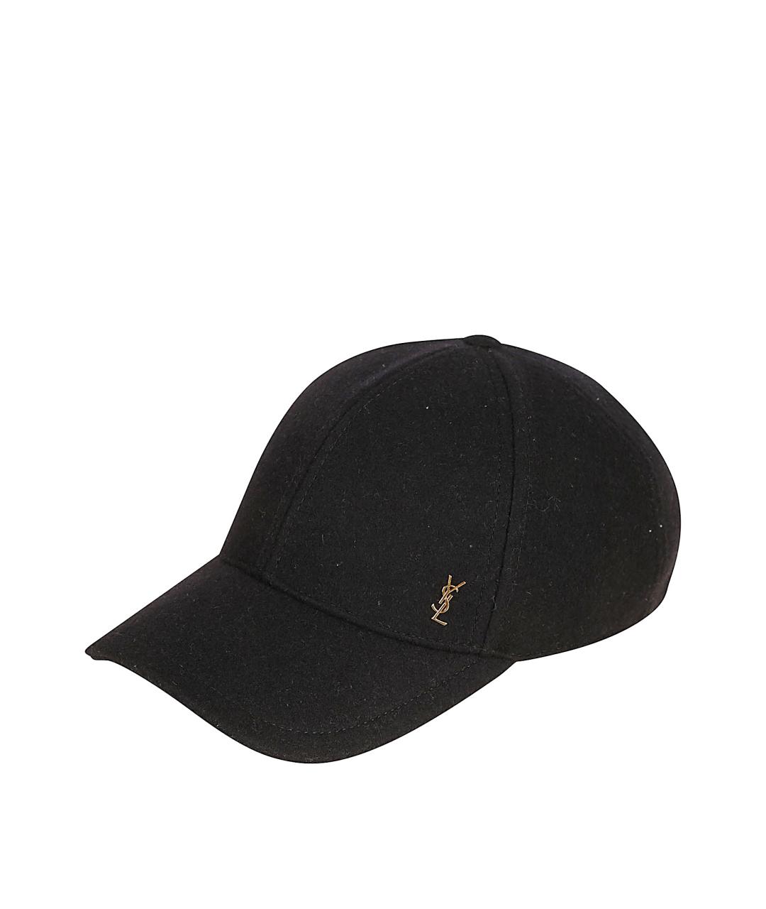 SAINT LAURENT Черная шерстяная кепка, фото 1