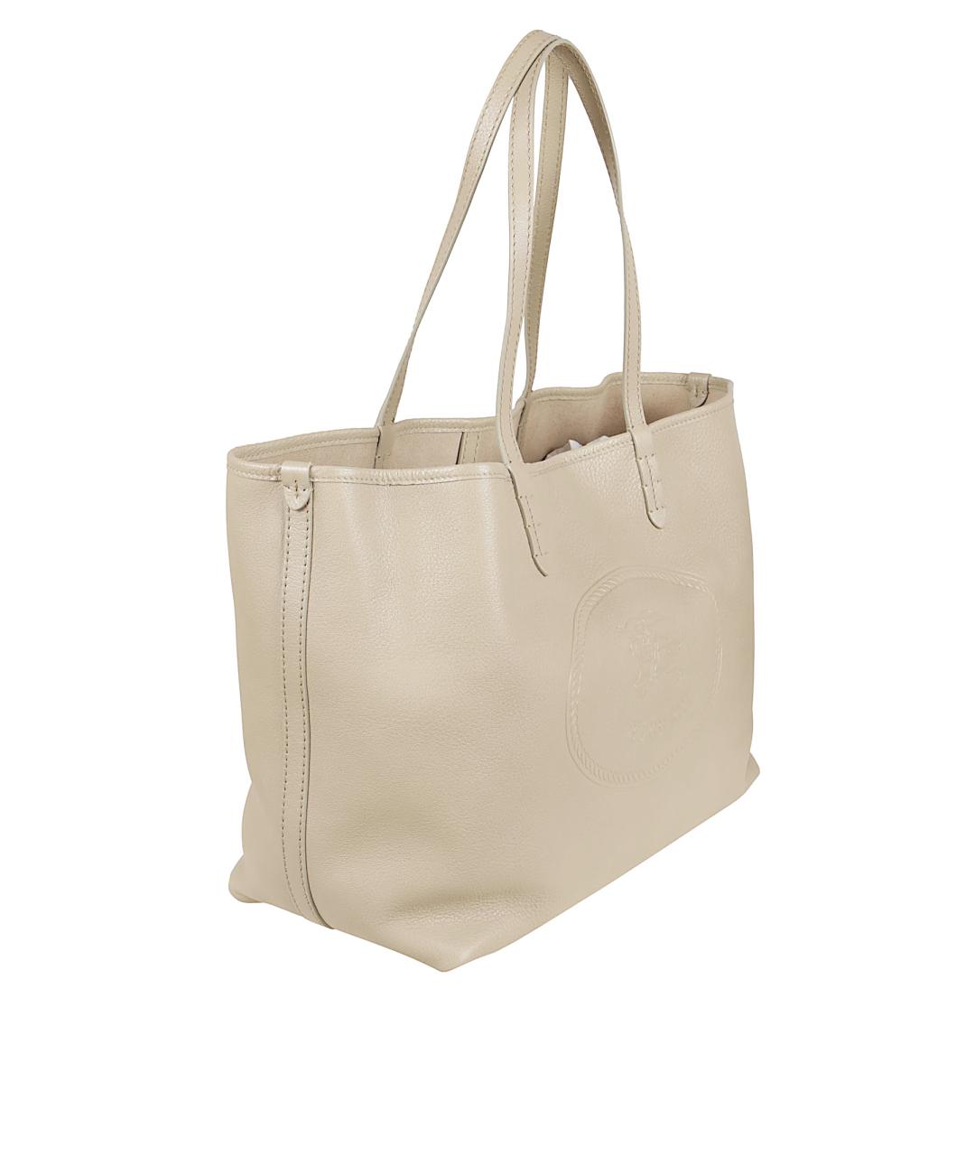 BURBERRY Бежевая кожаная сумка тоут, фото 3