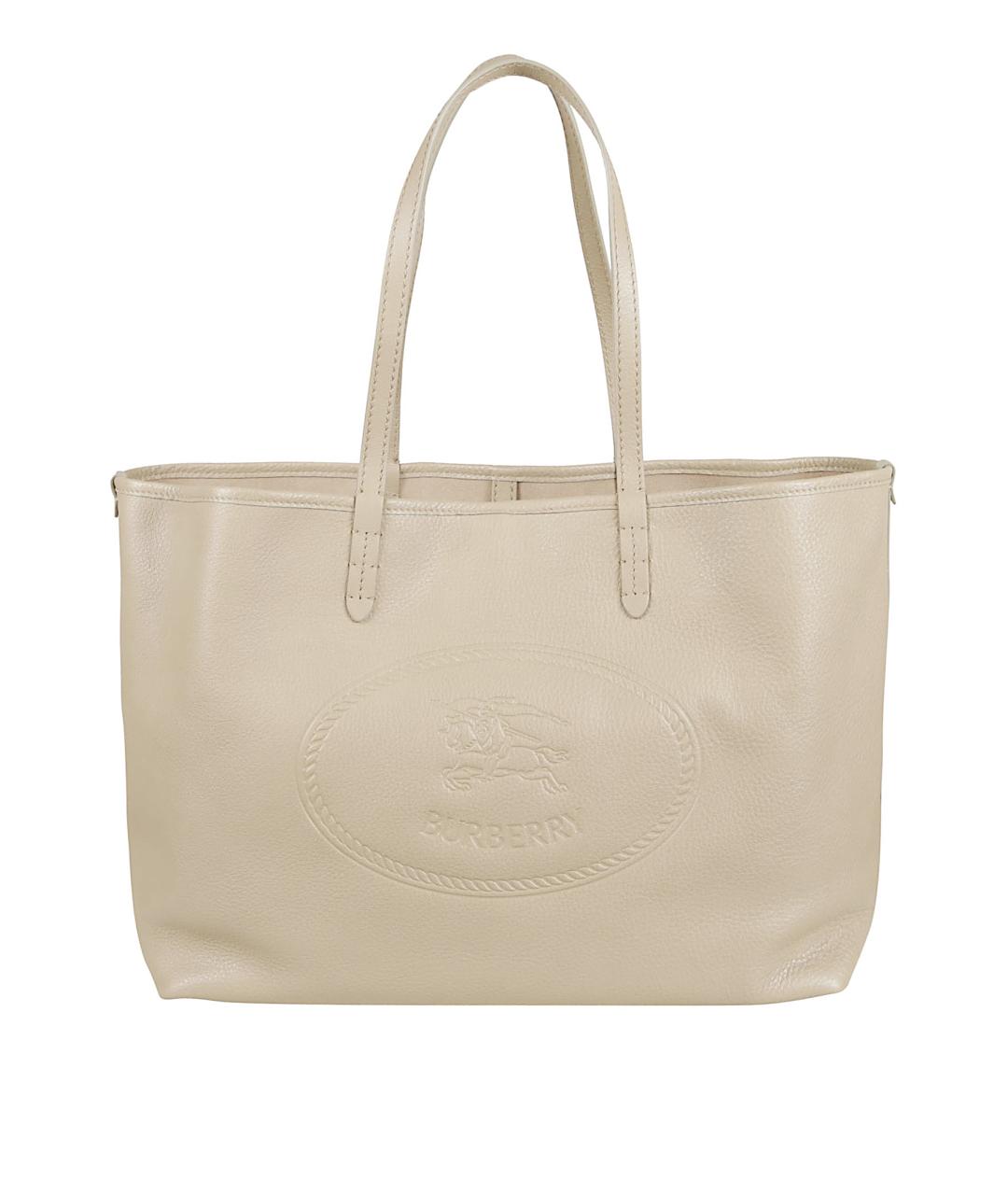 BURBERRY Бежевая кожаная сумка тоут, фото 1