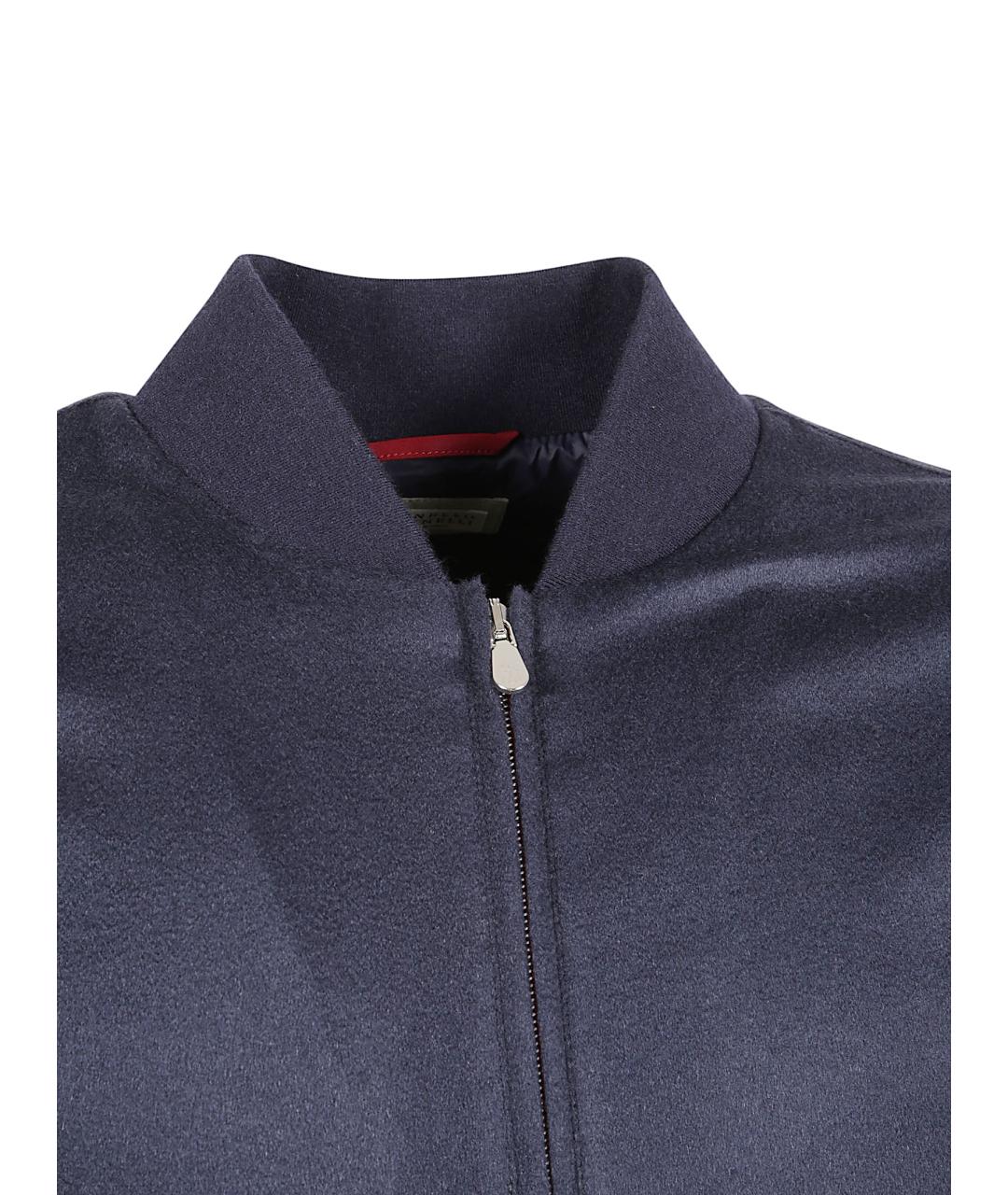 BRUNELLO CUCINELLI Темно-синяя кашемировая куртка, фото 2