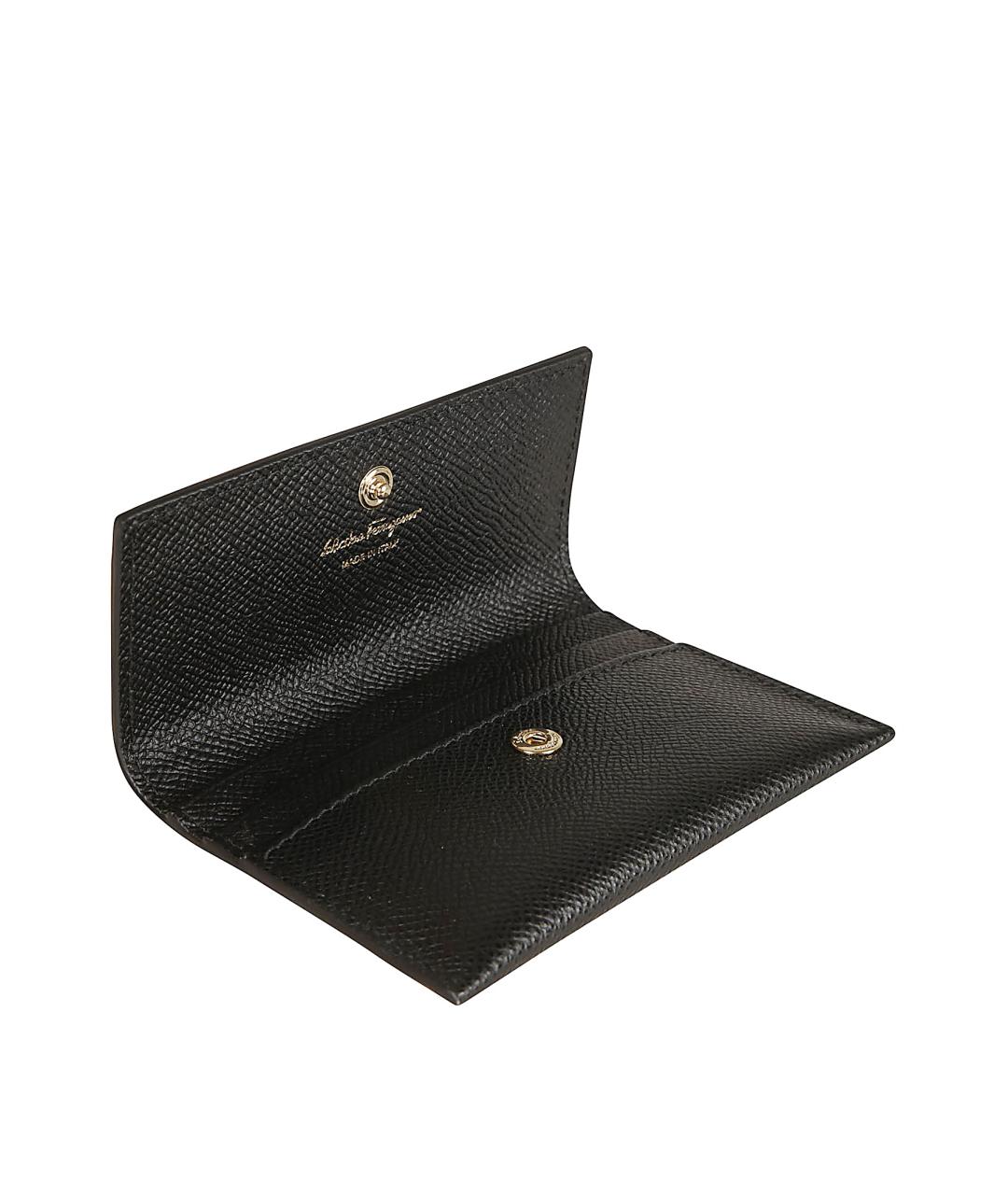 FERRAGAMO Черный кожаный кошелек, фото 3