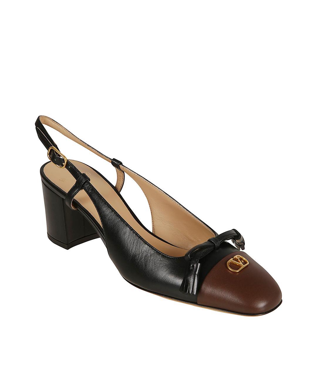 VALENTINO Черные кожаные босоножки, фото 2