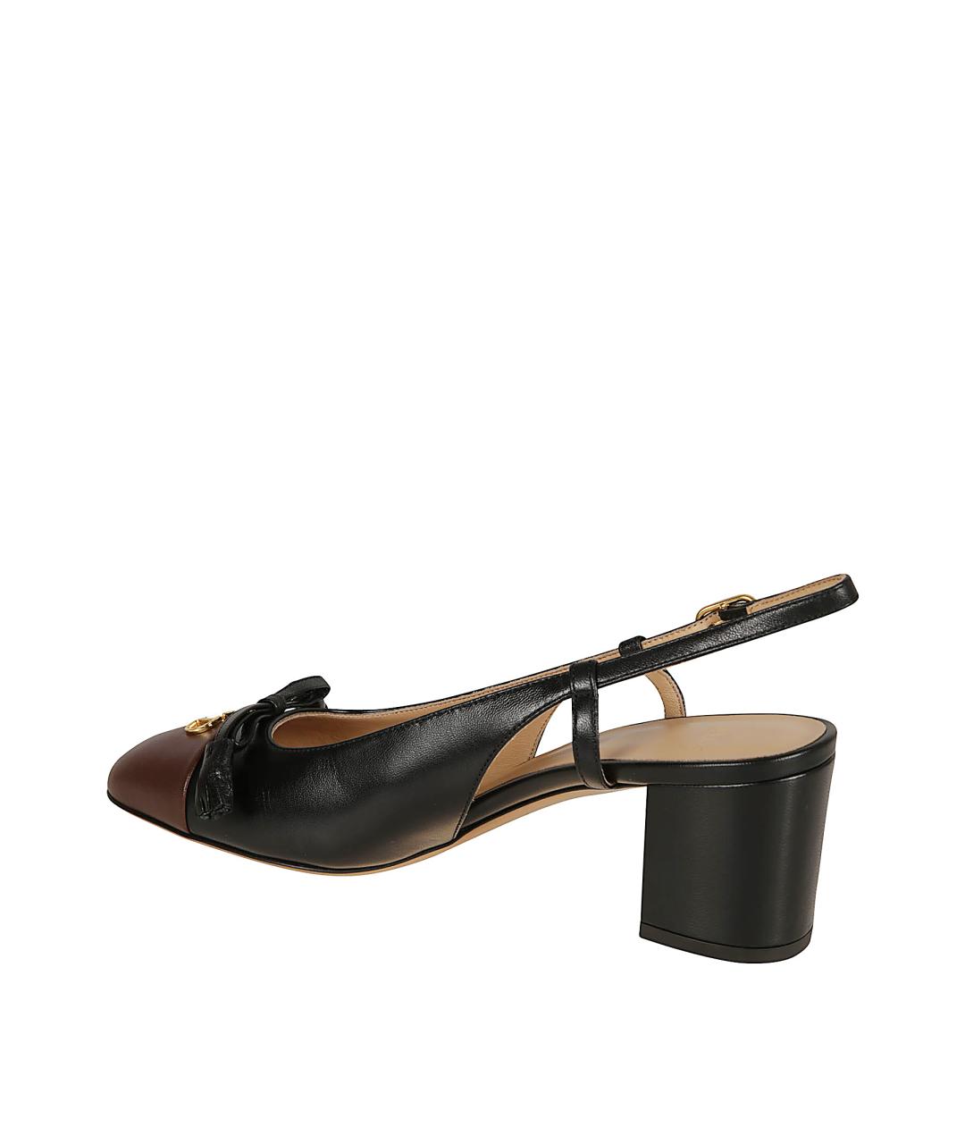 VALENTINO Черные кожаные босоножки, фото 3