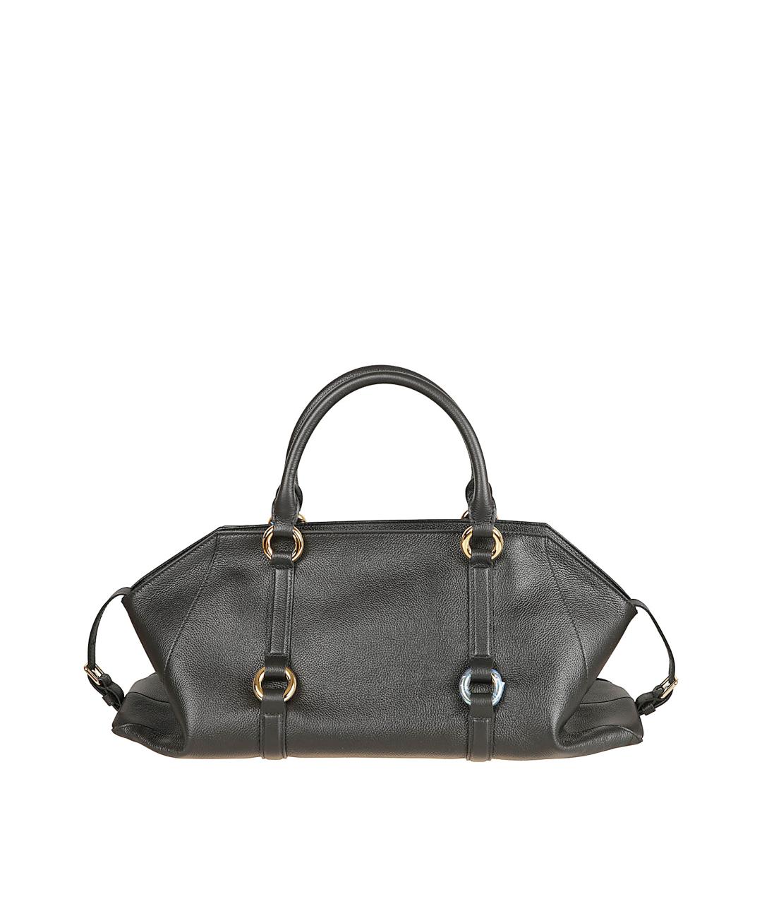 ALEXANDER MCQUEEN Черная кожаная сумка с короткими ручками, фото 2