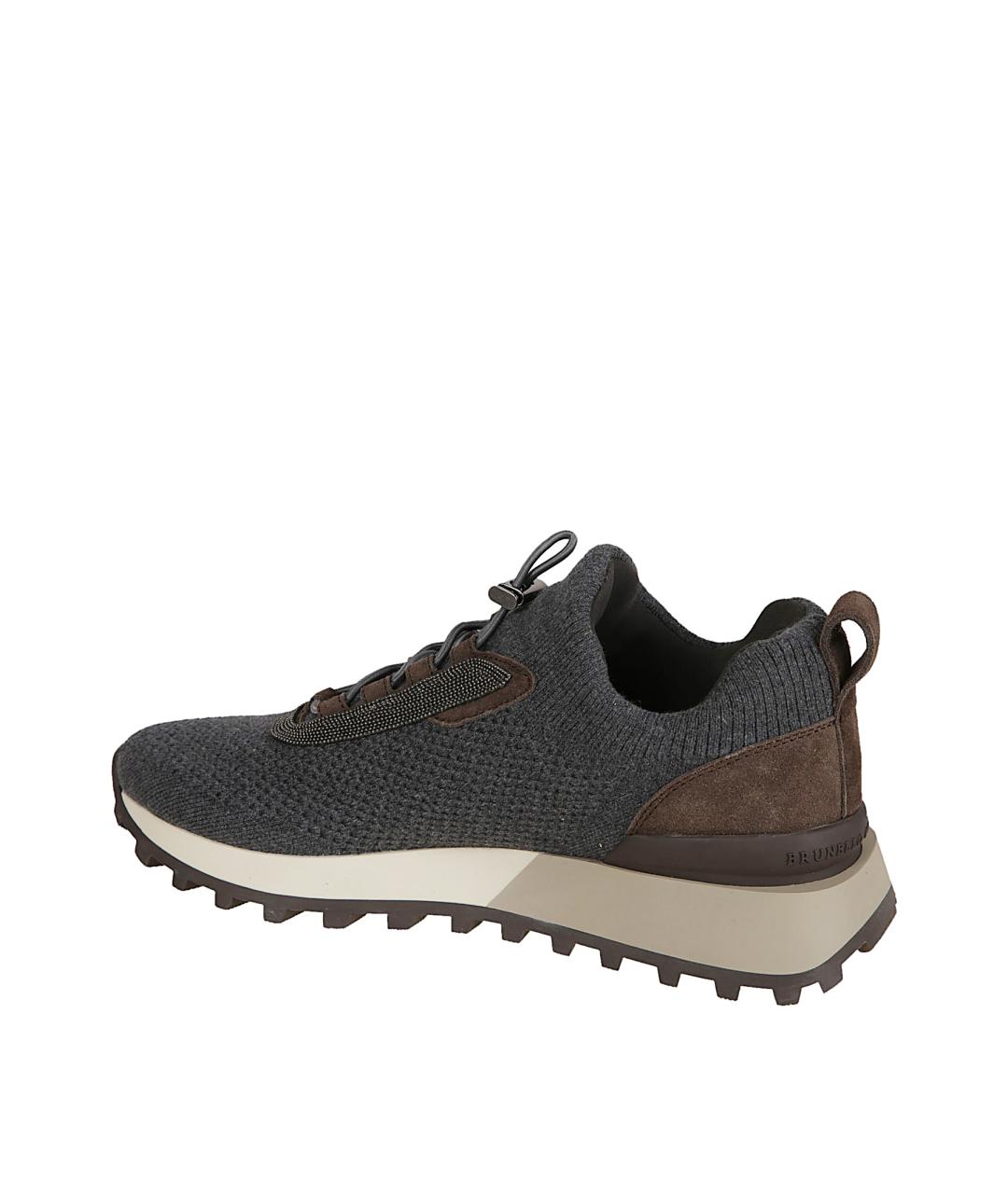 BRUNELLO CUCINELLI Антрацитовые текстильные кроссовки, фото 3