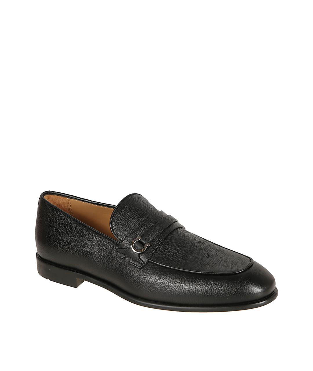 FERRAGAMO Черные кожаные лоферы, фото 2