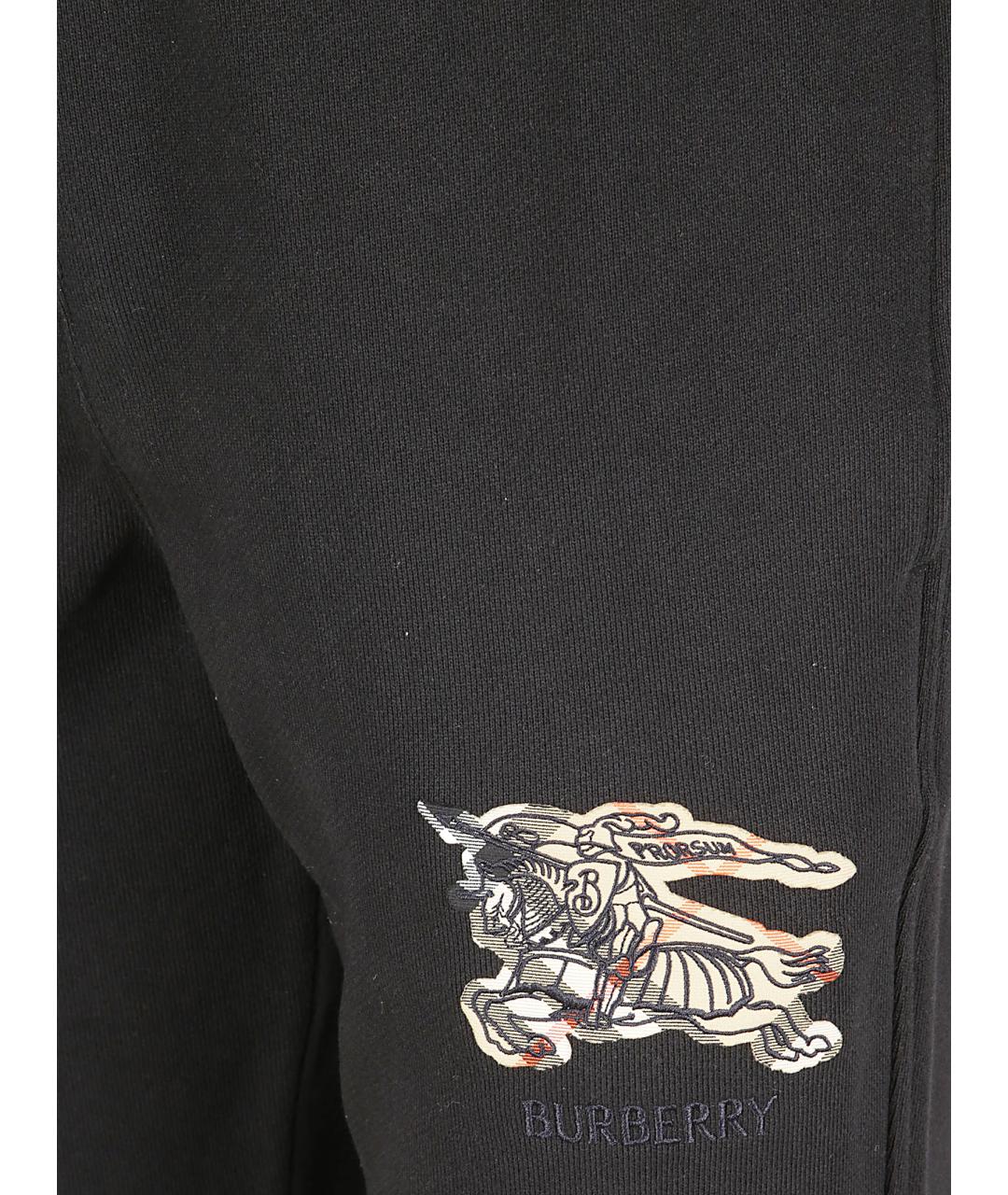 BURBERRY Черные хлопковые повседневные брюки, фото 2