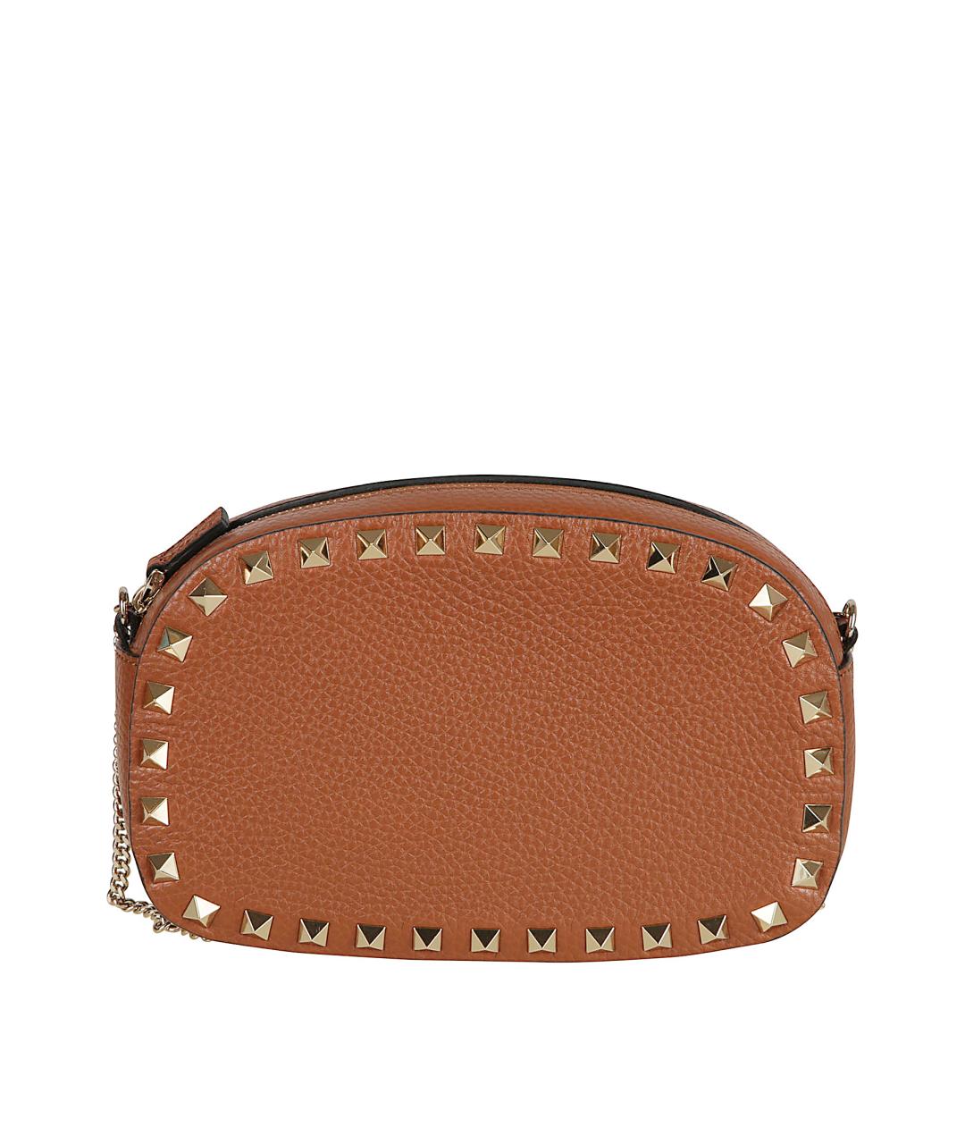 VALENTINO Коричневая кожаная сумка через плечо, фото 1