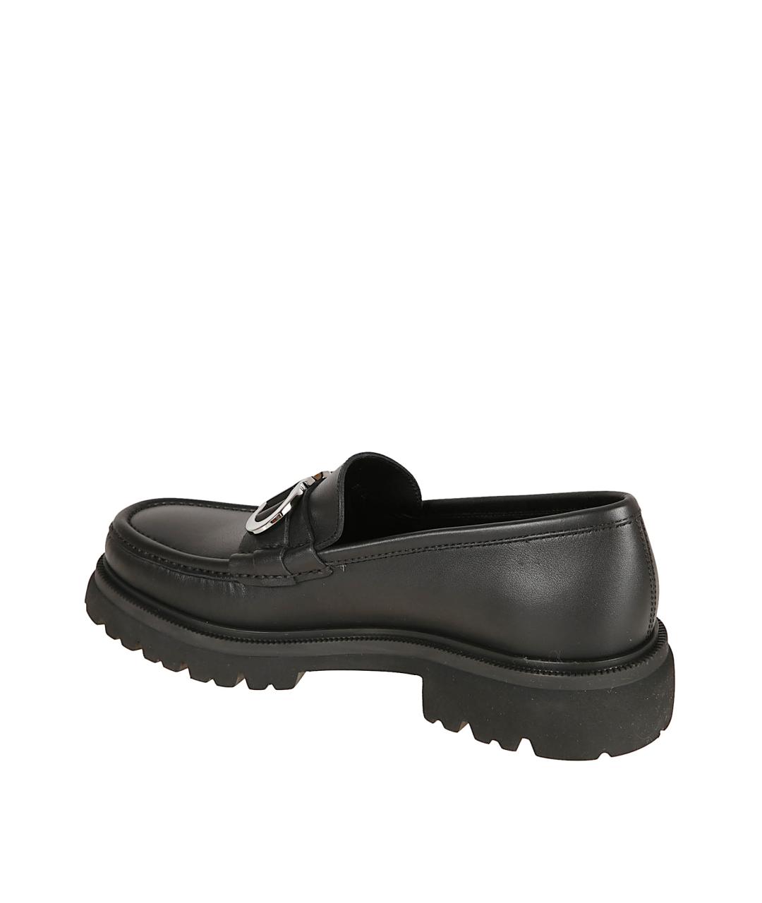 FERRAGAMO Черные кожаные лоферы, фото 3