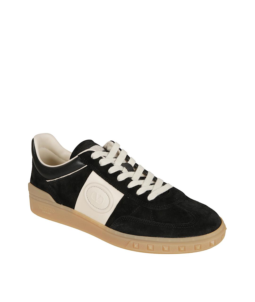 VALENTINO Черные замшевые низкие кроссовки / кеды, фото 2