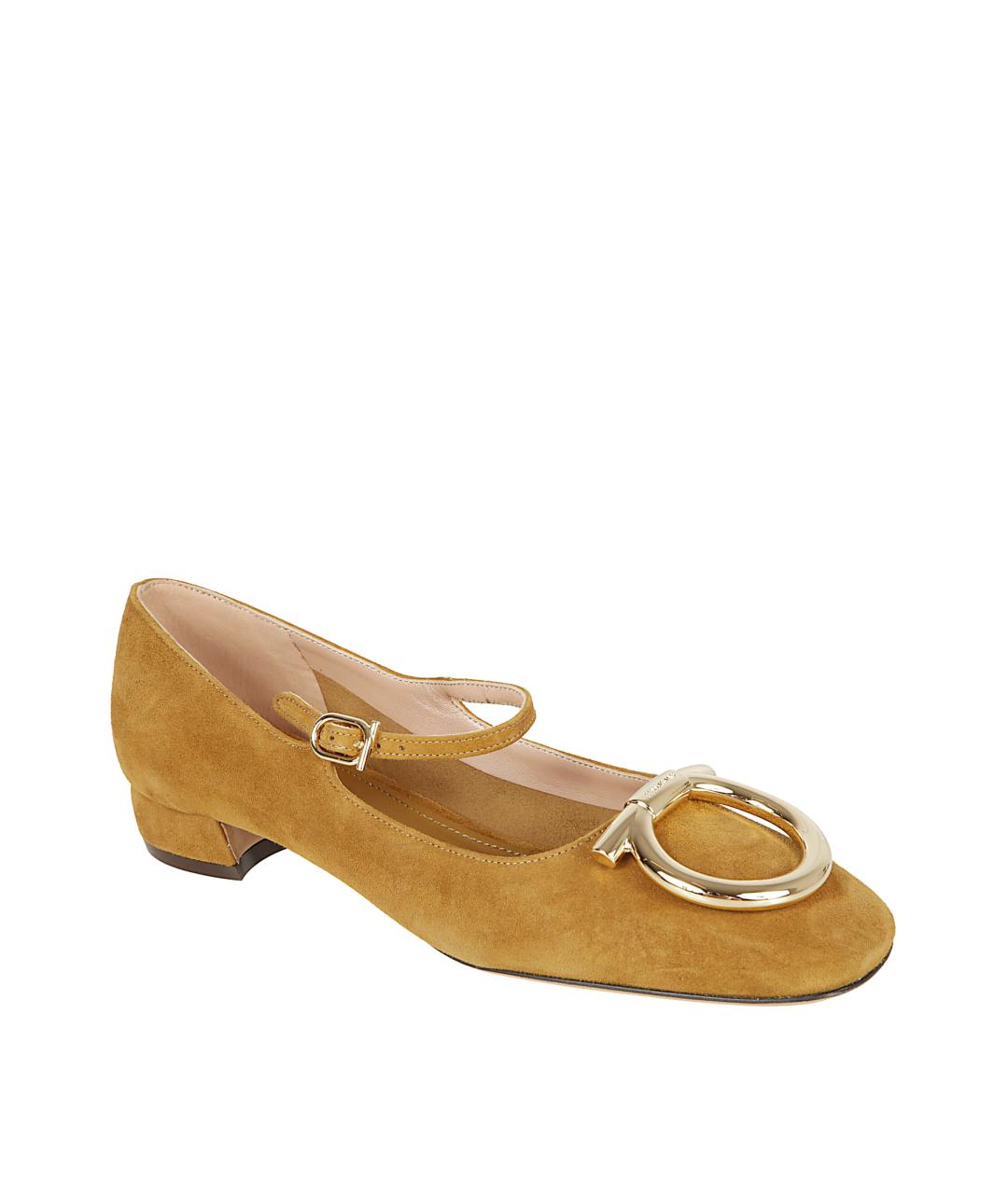 FERRAGAMO Бежевые замшевые босоножки, фото 2