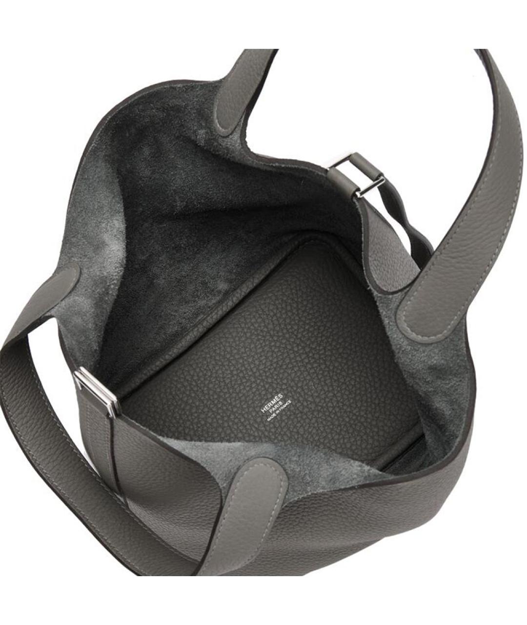 HERMES Серая кожаная сумка через плечо, фото 7