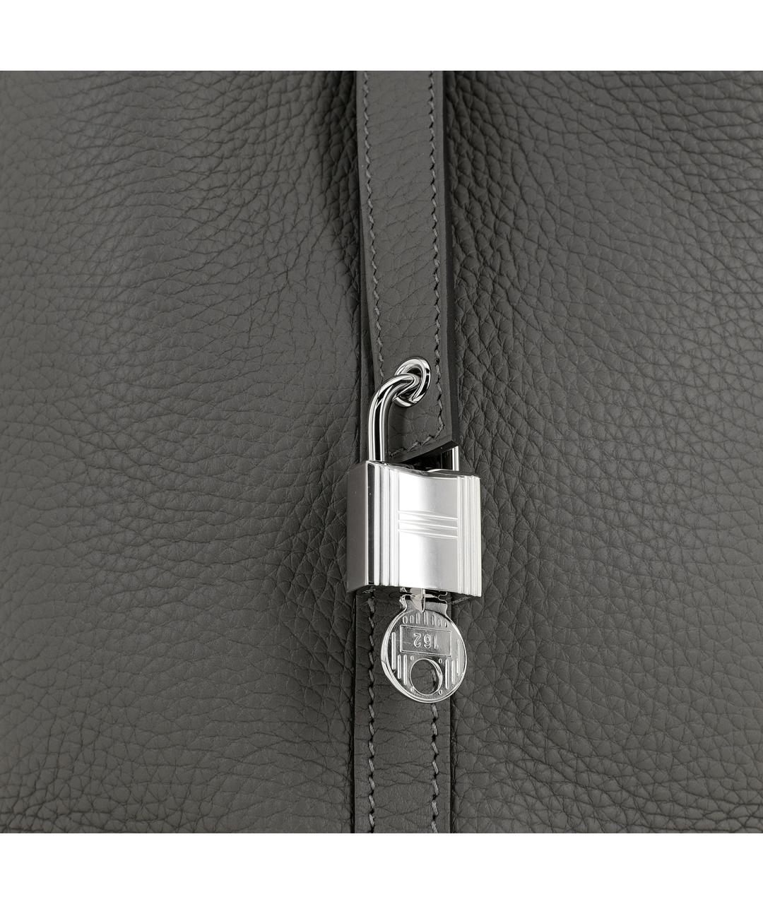 HERMES Серая кожаная сумка через плечо, фото 8