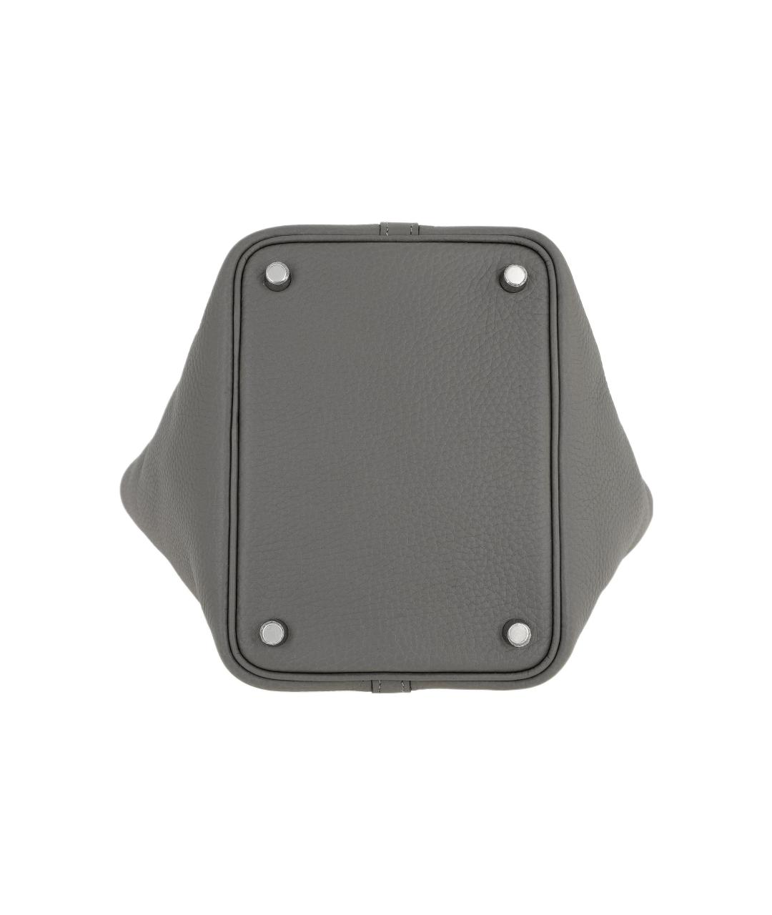 HERMES Серая кожаная сумка через плечо, фото 6