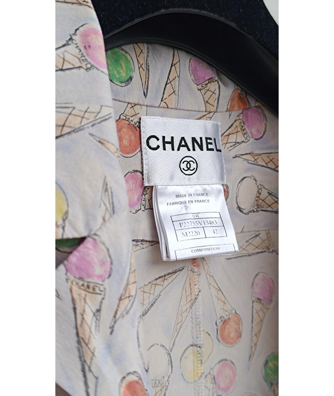 CHANEL Мульти шелковая блузы, фото 6