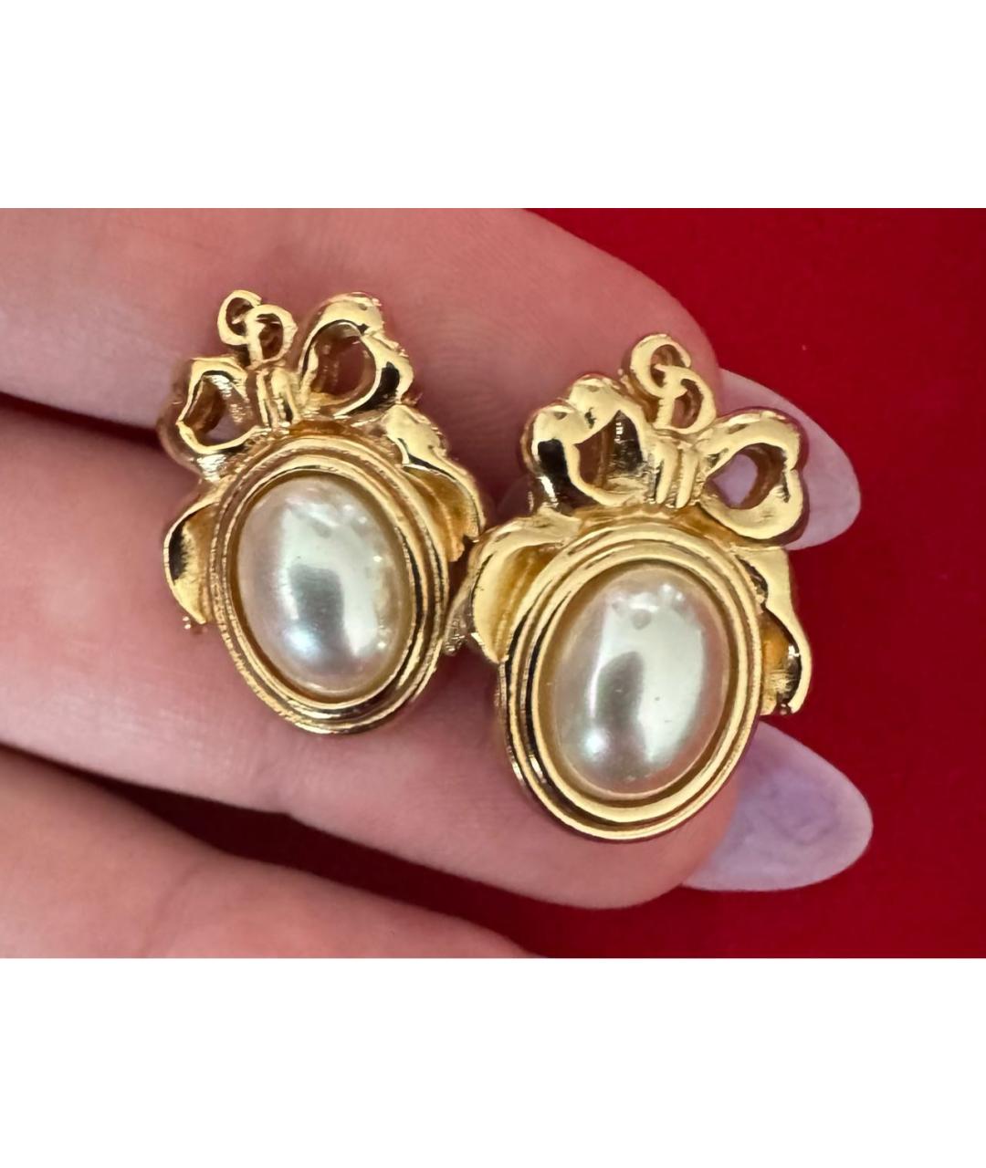 CHRISTIAN DIOR Золотые позолоченные серьги, фото 5
