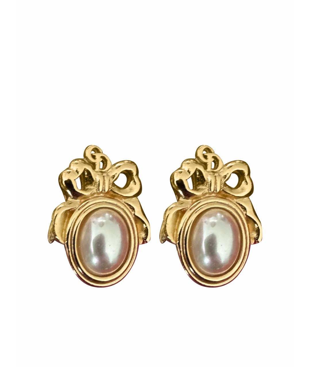 CHRISTIAN DIOR Золотые позолоченные серьги, фото 1