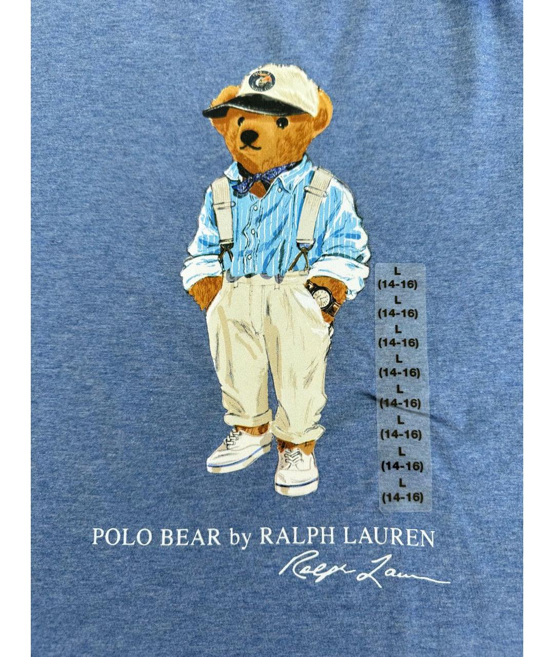 POLO RALPH LAUREN Голубая хлопковая детская футболка, фото 4