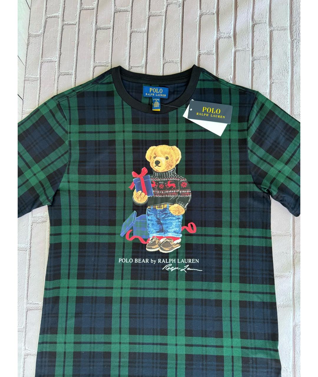 POLO RALPH LAUREN Зеленая хлопковая детская футболка, фото 2