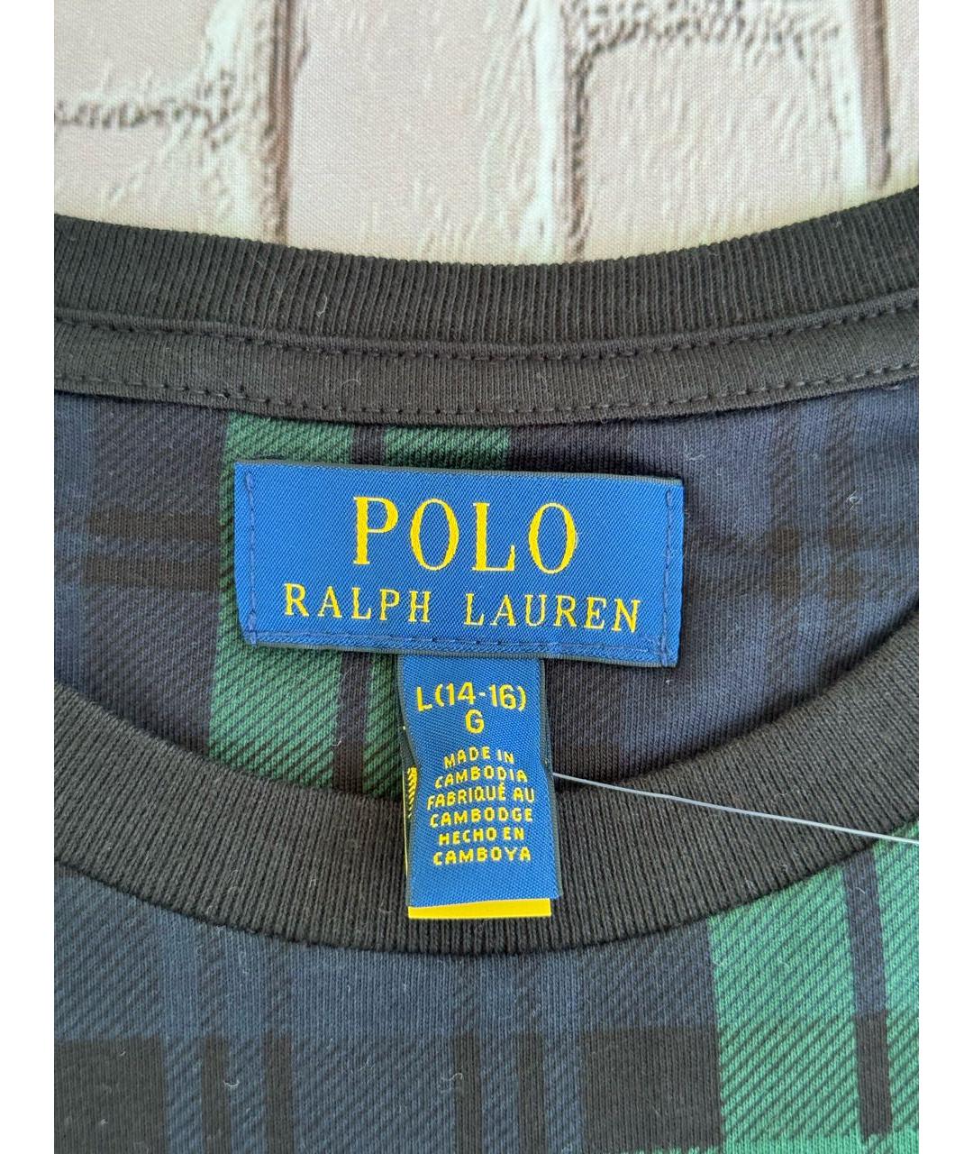 POLO RALPH LAUREN Зеленая хлопковая детская футболка, фото 5