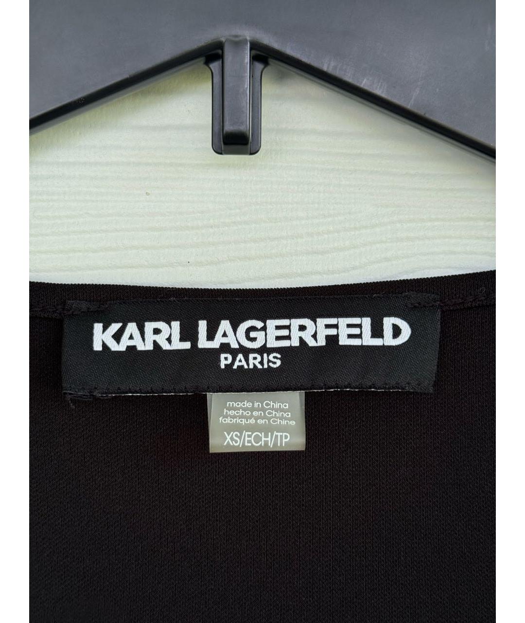 KARL LAGERFELD Черное полиэстеровое повседневное платье, фото 4