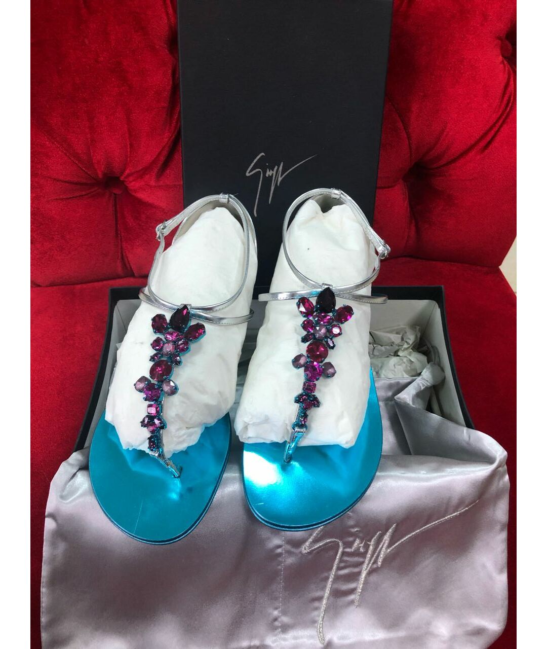 GIUSEPPE ZANOTTI DESIGN Мульти кожаные сандалии, фото 6