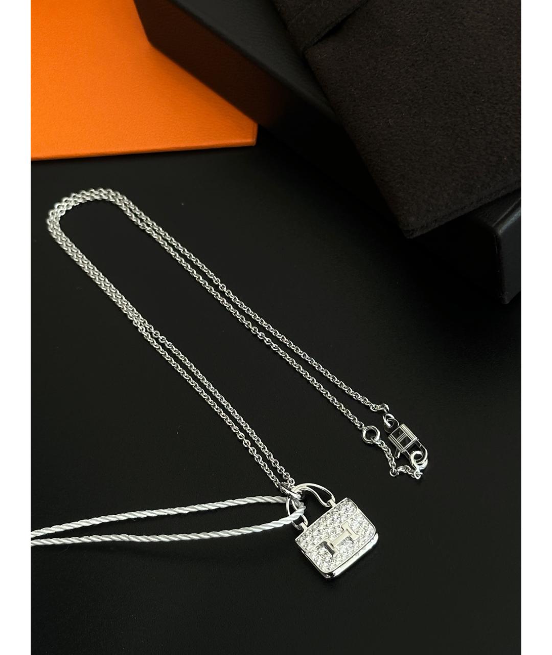HERMES Серебряное колье из белого золота, фото 3