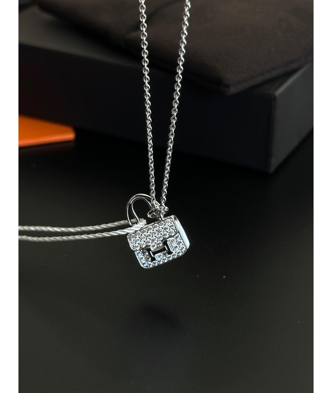 HERMES Серебряное колье из белого золота, фото 2