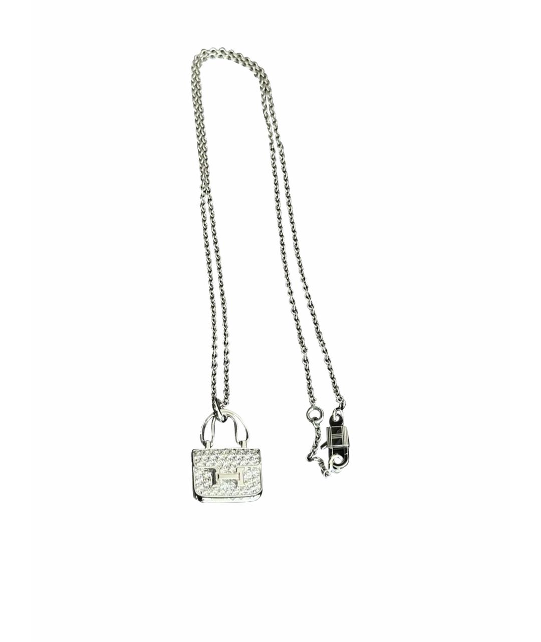 HERMES Серебряное колье из белого золота, фото 1